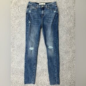 Levi's Jeans Girls 16 High Rise Super Skinny Distressed Holes Adjustable Waist
